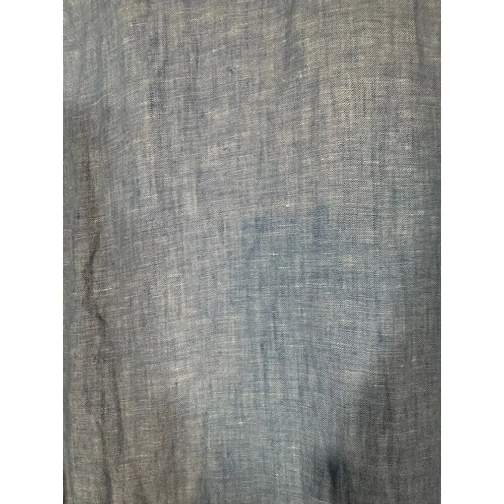 Banana Republic Camden Fit Blue Linen Button Front Shirt Long Sleeve Men Sz Med